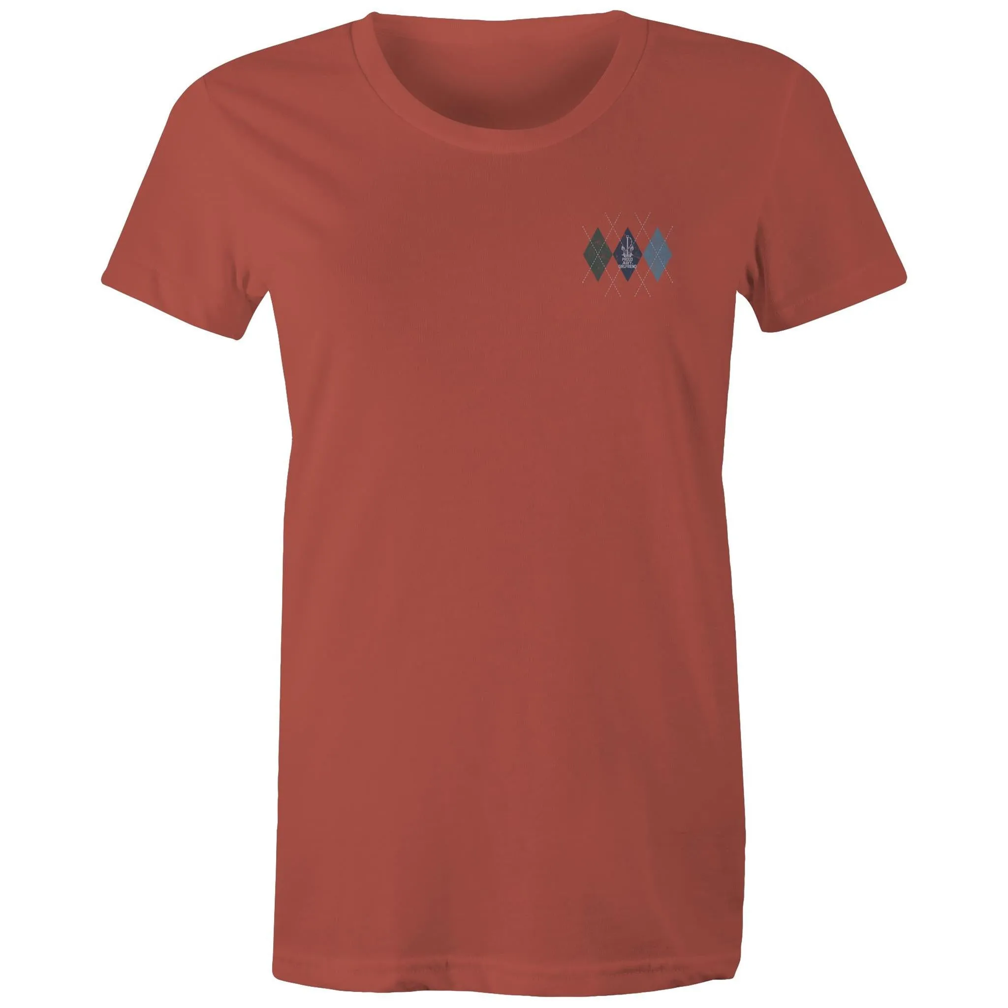 Proud Navy Girlfriend (Argyle) Women's T-shirt