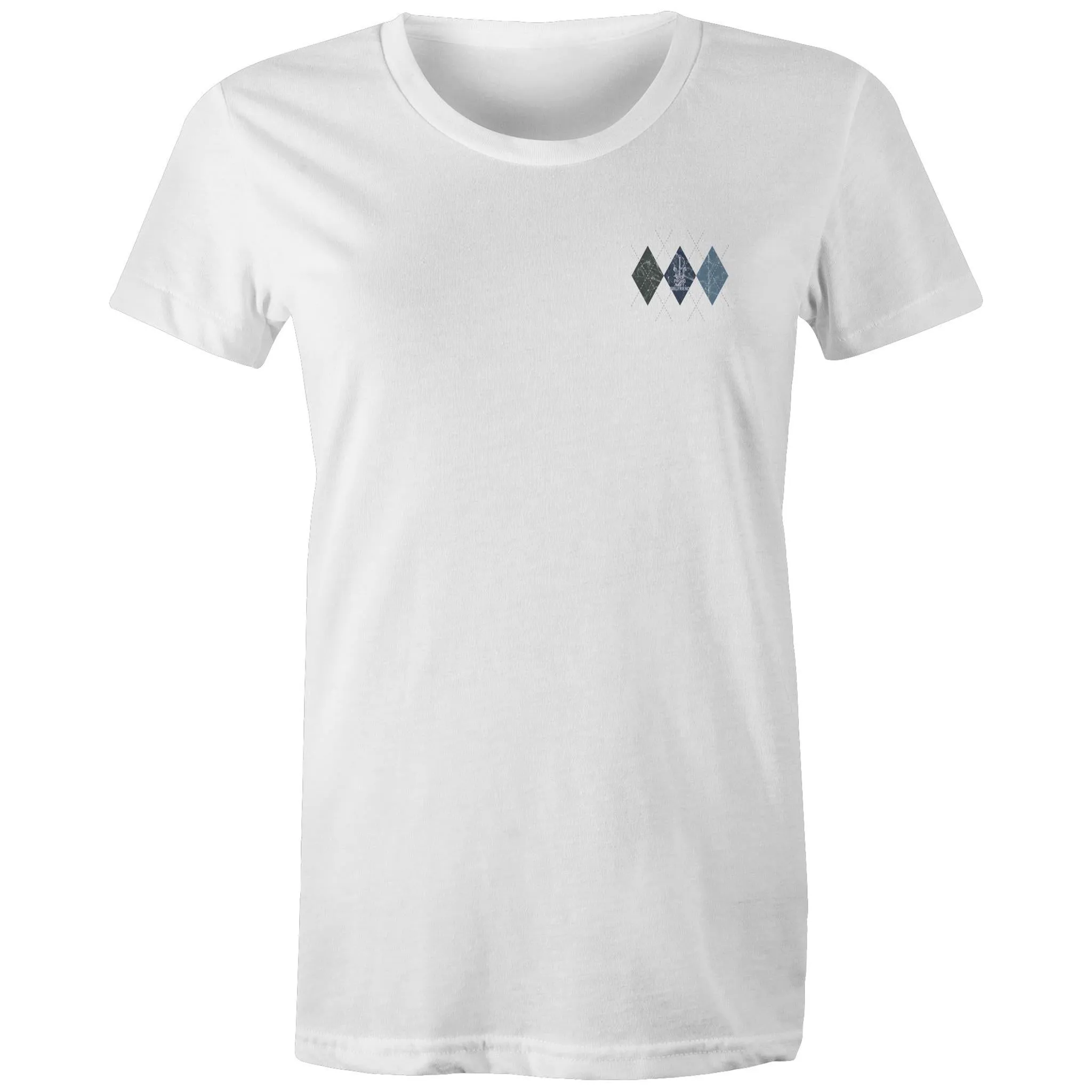 Proud Navy Girlfriend (Argyle) Women's T-shirt