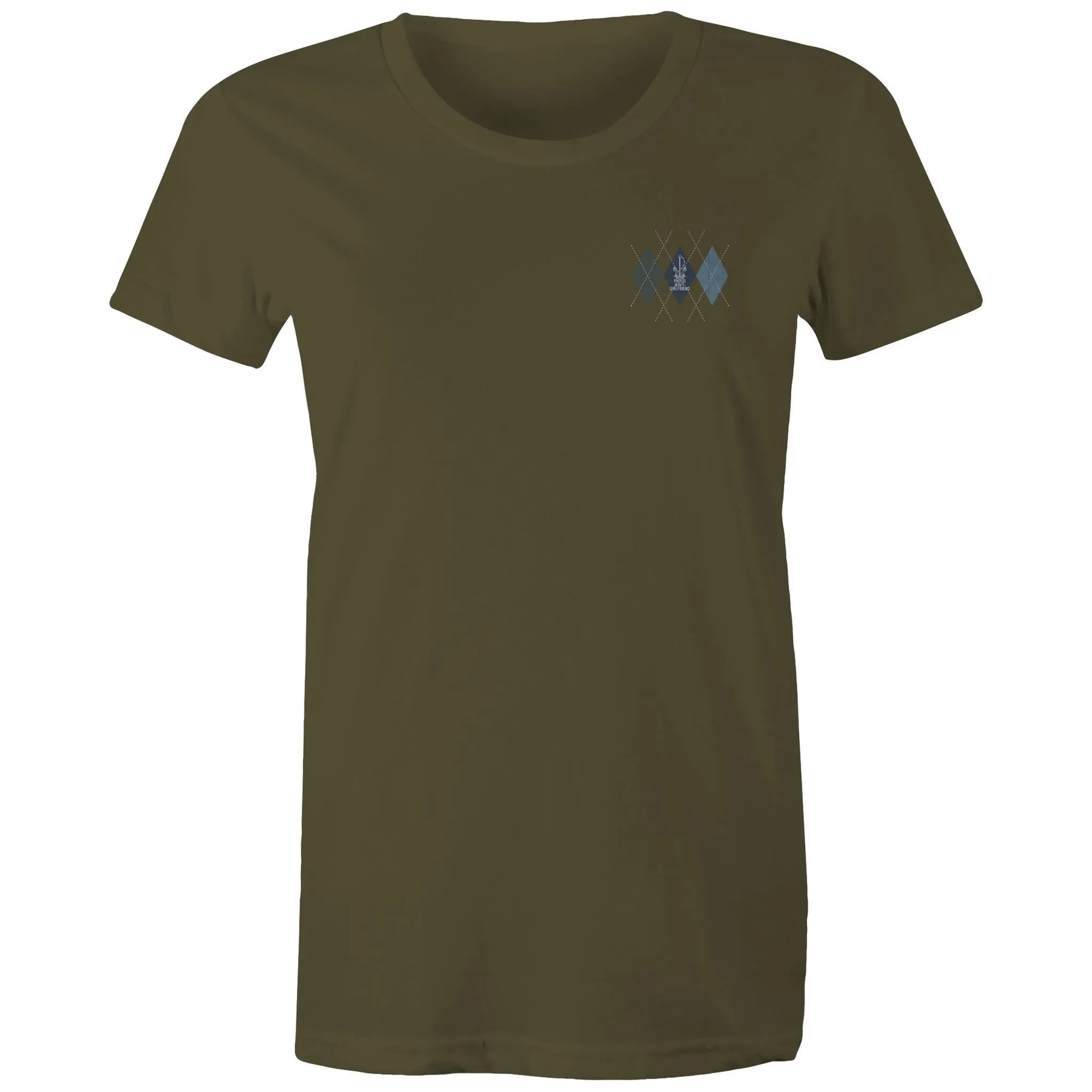 Proud Navy Girlfriend (Argyle) Women's T-shirt