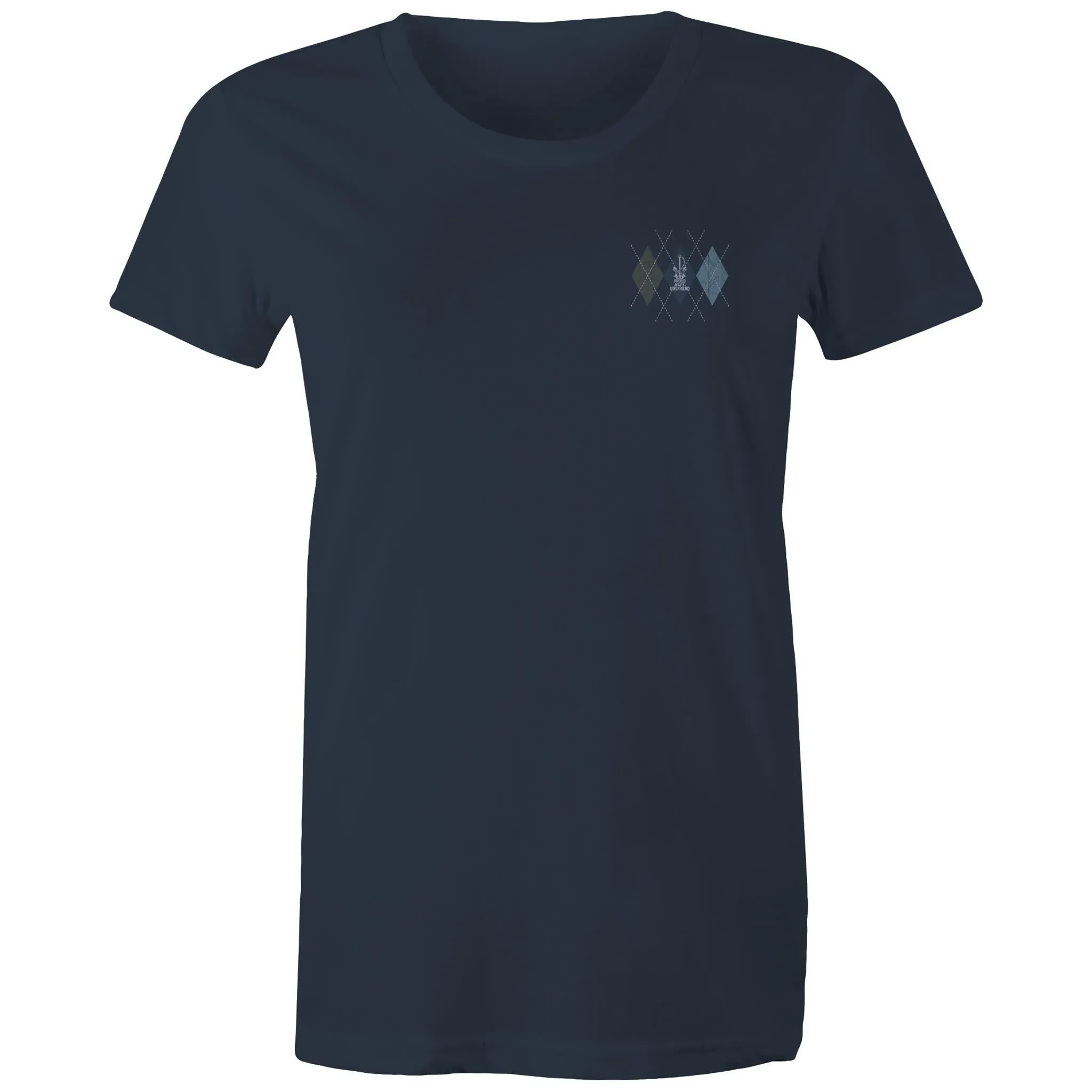 Proud Navy Girlfriend (Argyle) Women's T-shirt
