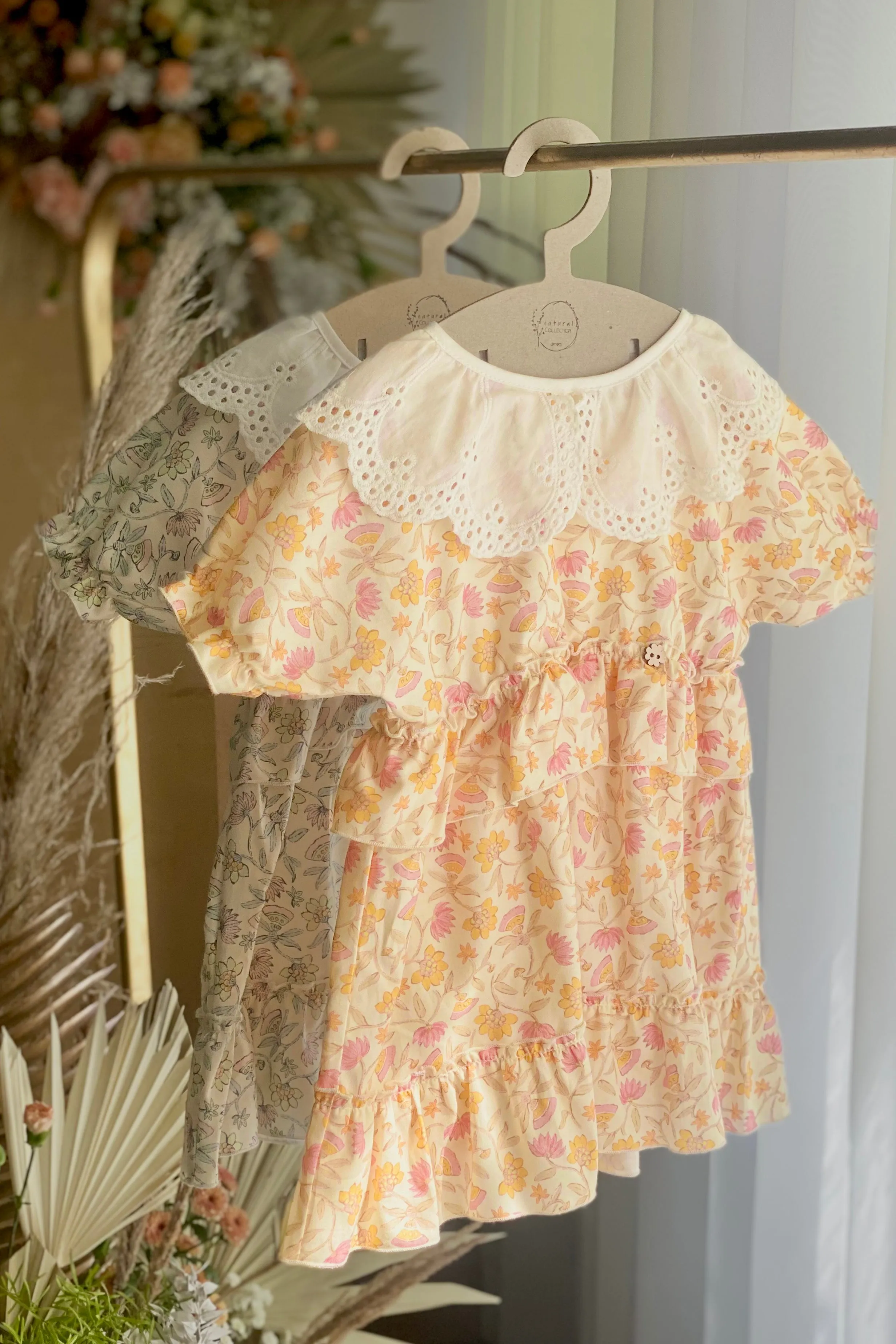 "Novella" Peach & Pink Floral Dress
