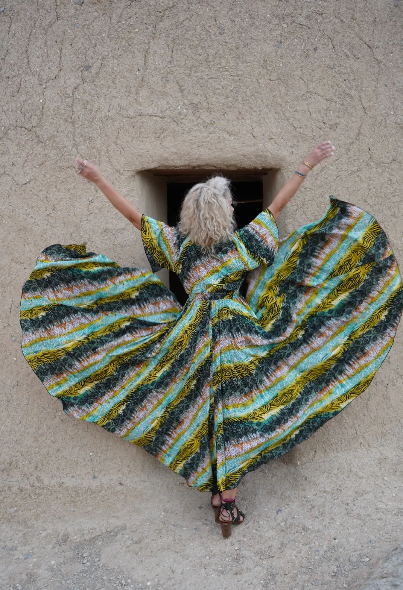 Rainbow snakeskin maxi