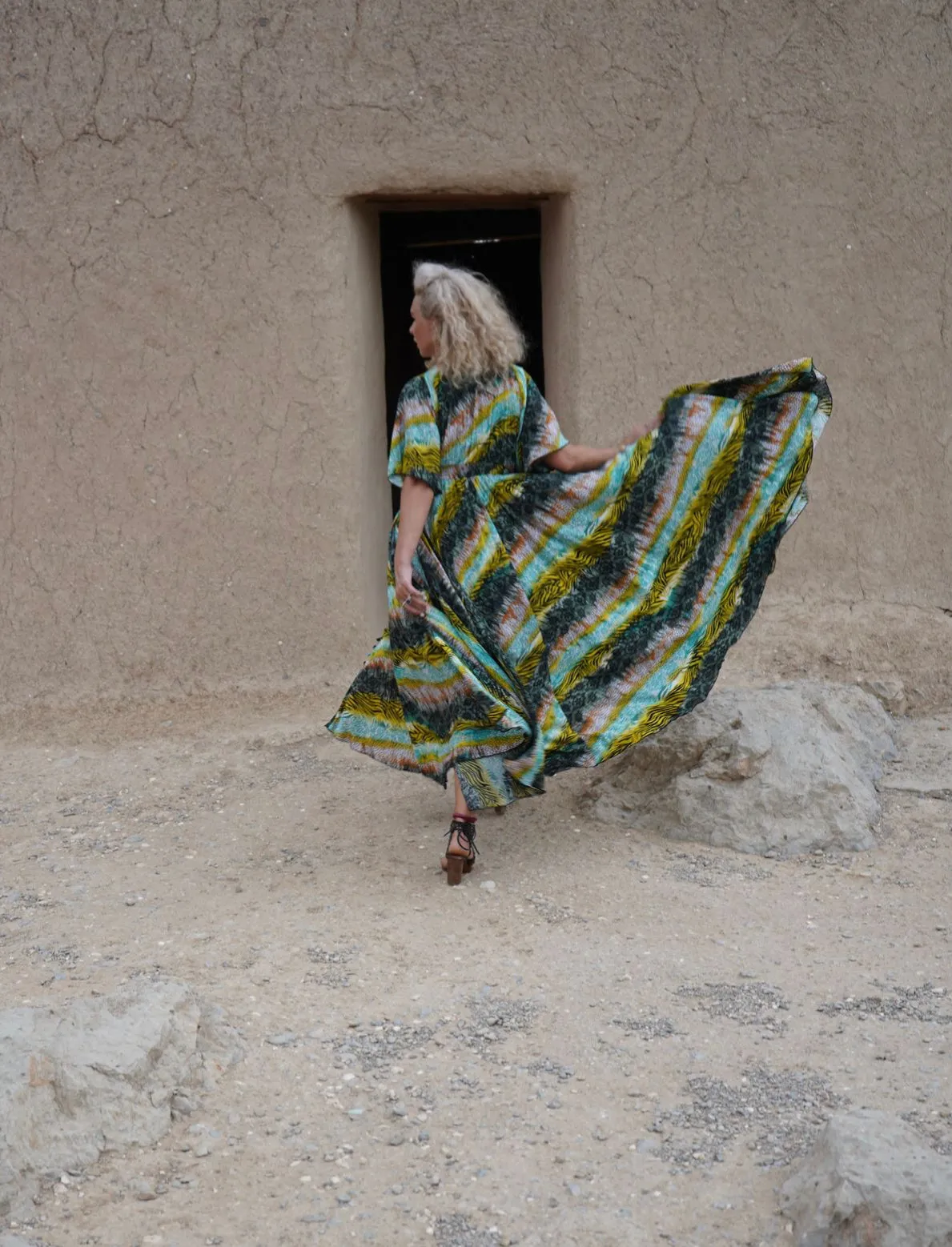 Rainbow snakeskin maxi