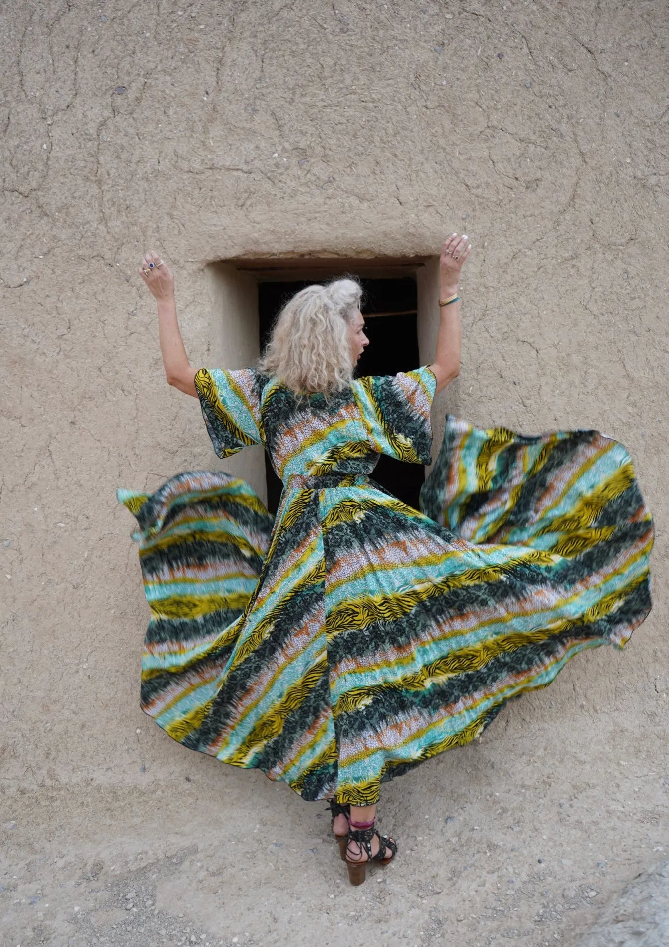 Rainbow snakeskin maxi