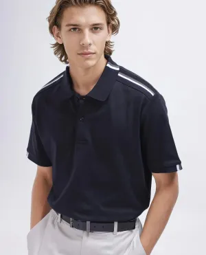 Rare Rabbit Men Loui Black Cotton Fabric Striped Short Sleeve and Collar Neck Plain Polo