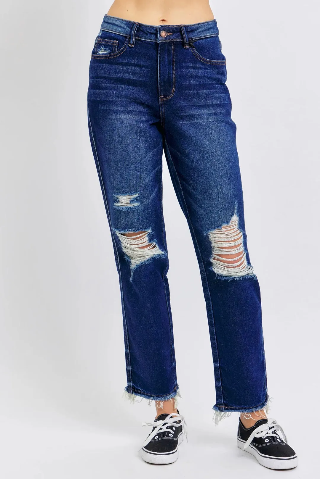Ridged Magic High Waist Straight Fit Judy Blue Jeans