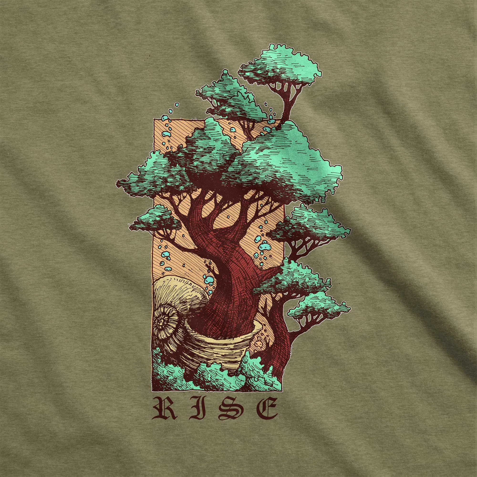 Rise Bonsai Tree - Adult Unisex Jersey Crew Tee