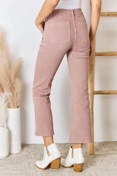 RISEN Mauve High Rise Ankle Flare Jeans