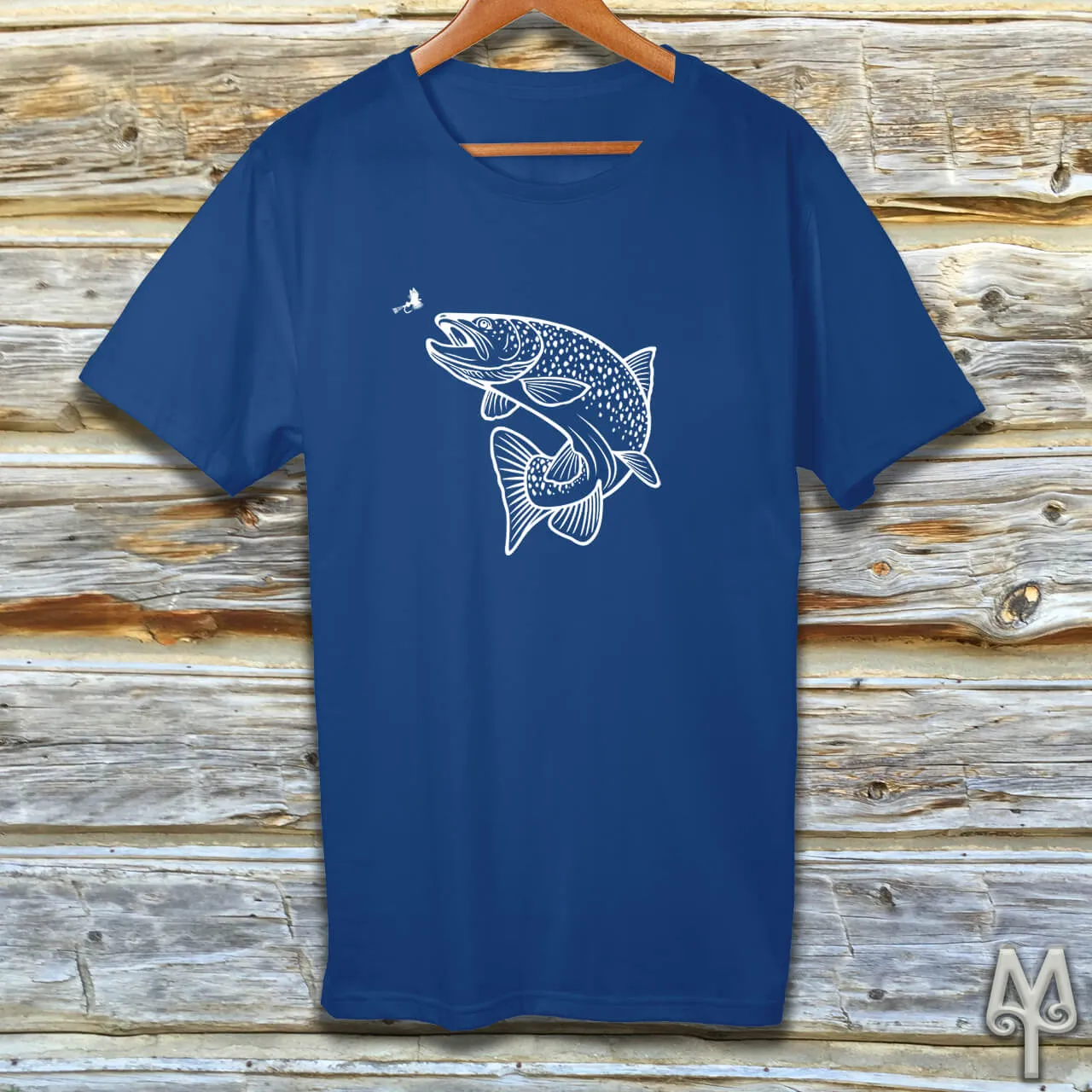 Rising Trout, white logo t-shirt