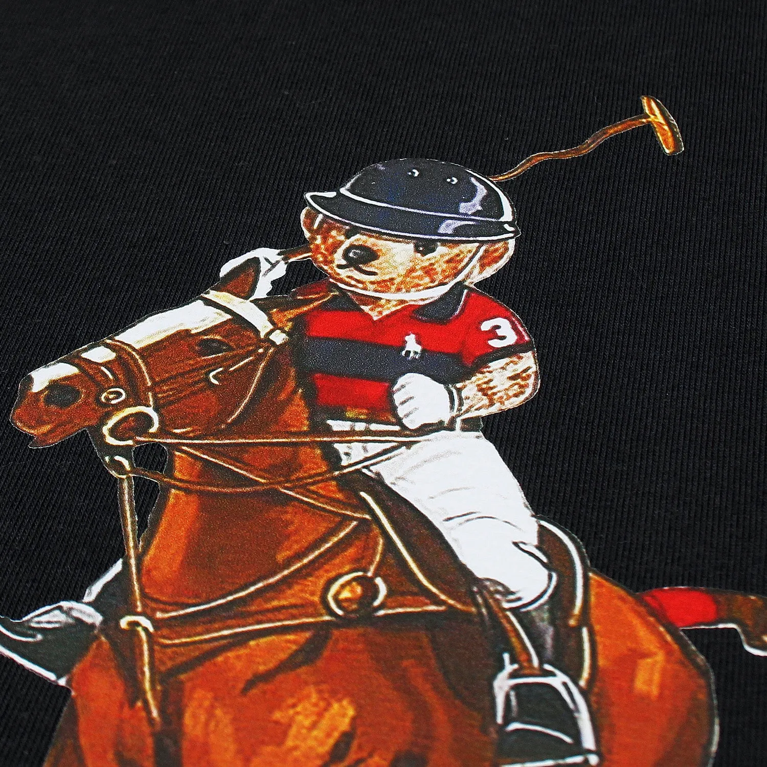 RL Bear H N Black T-Shirt