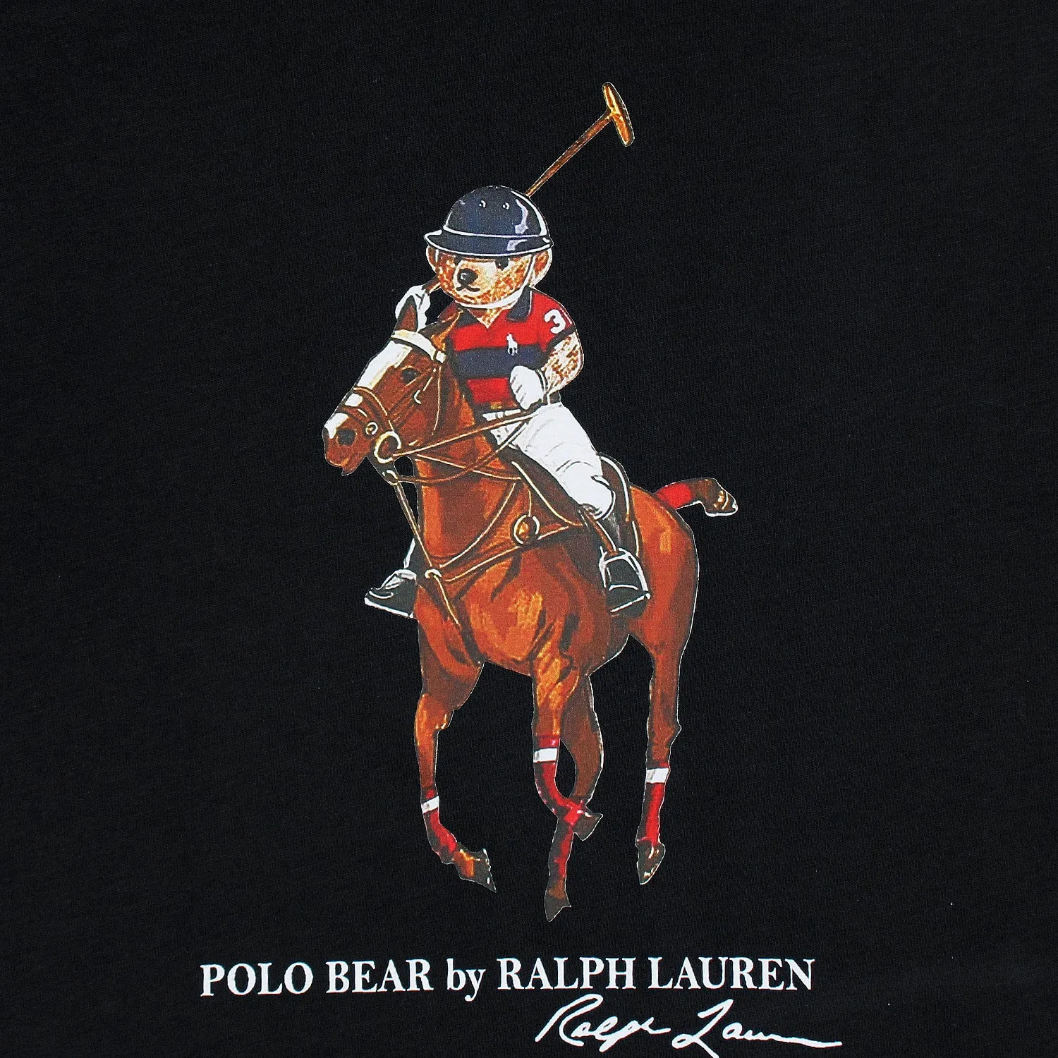 RL Bear H N Black T-Shirt