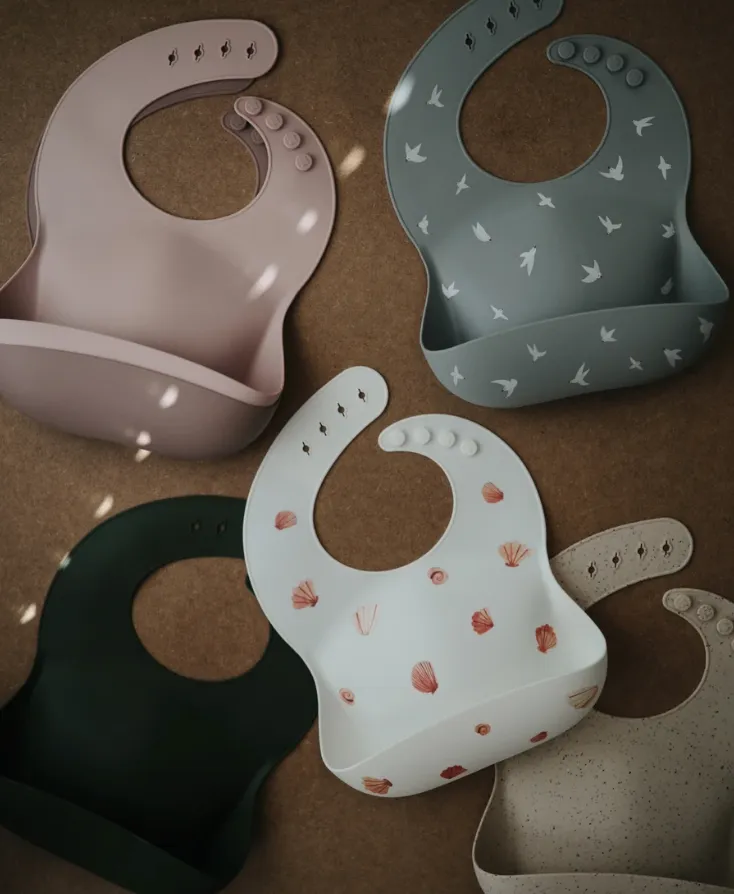 Sand Terrazzo Silicone Bib