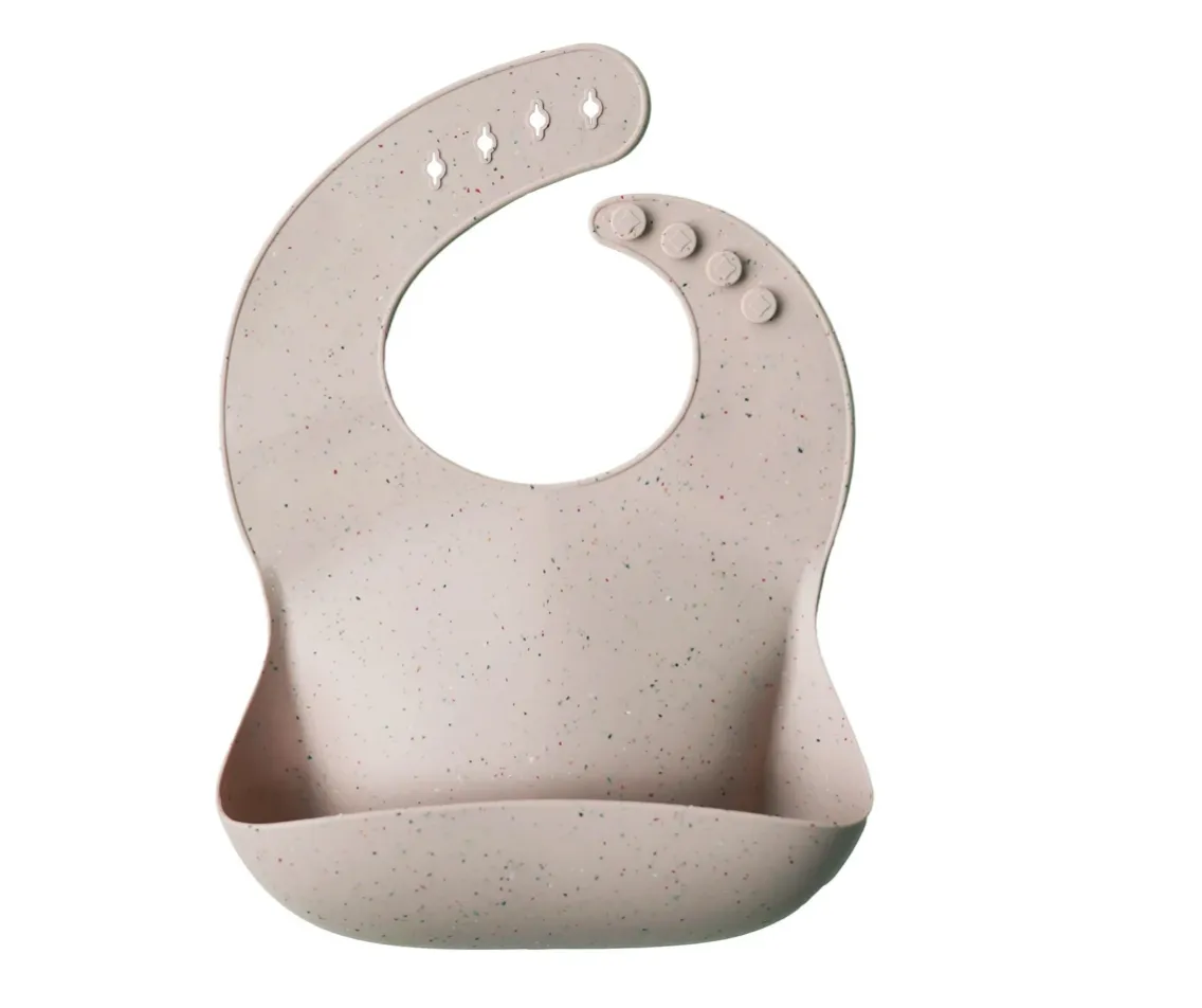 Sand Terrazzo Silicone Bib