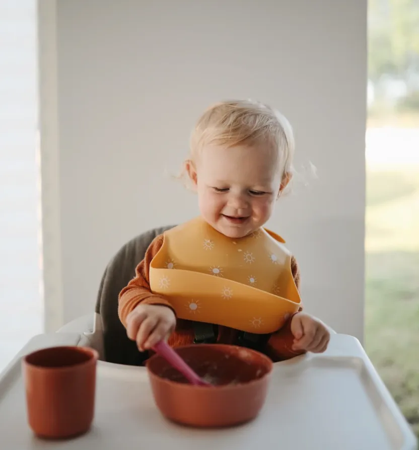 Sand Terrazzo Silicone Bib