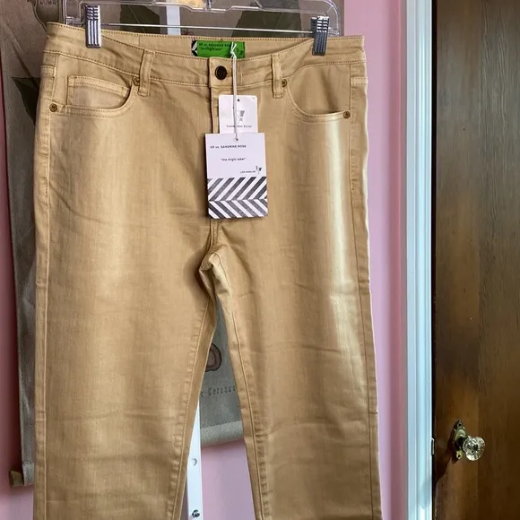 Sandrine Rose Jeans Sunflower Stretchy Size 31 NWT Retail $198