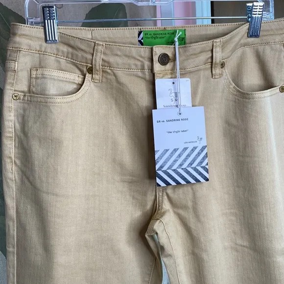 Sandrine Rose Jeans Sunflower Stretchy Size 31 NWT Retail $198