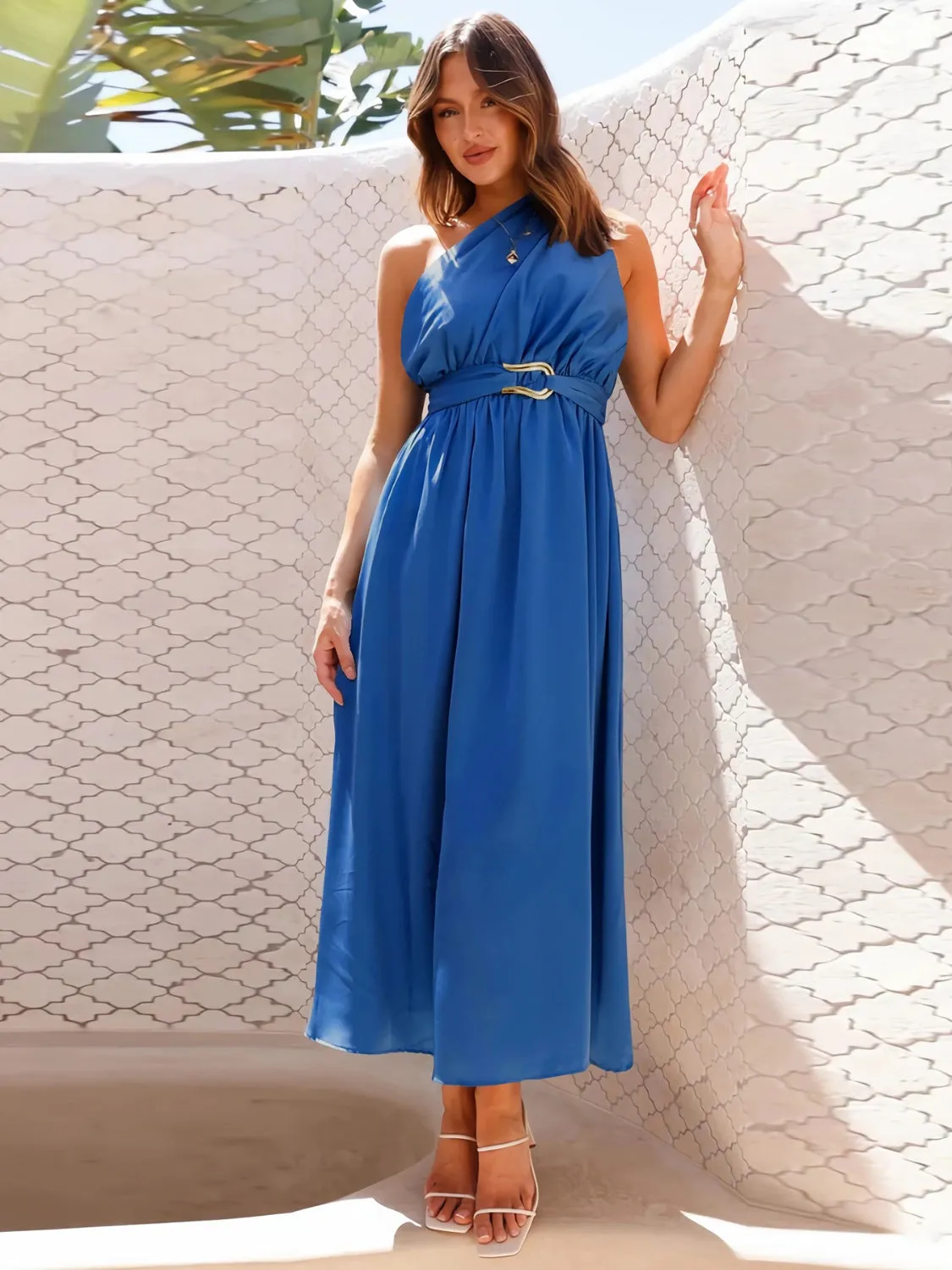 Shay Single Shoulder Midi Dress