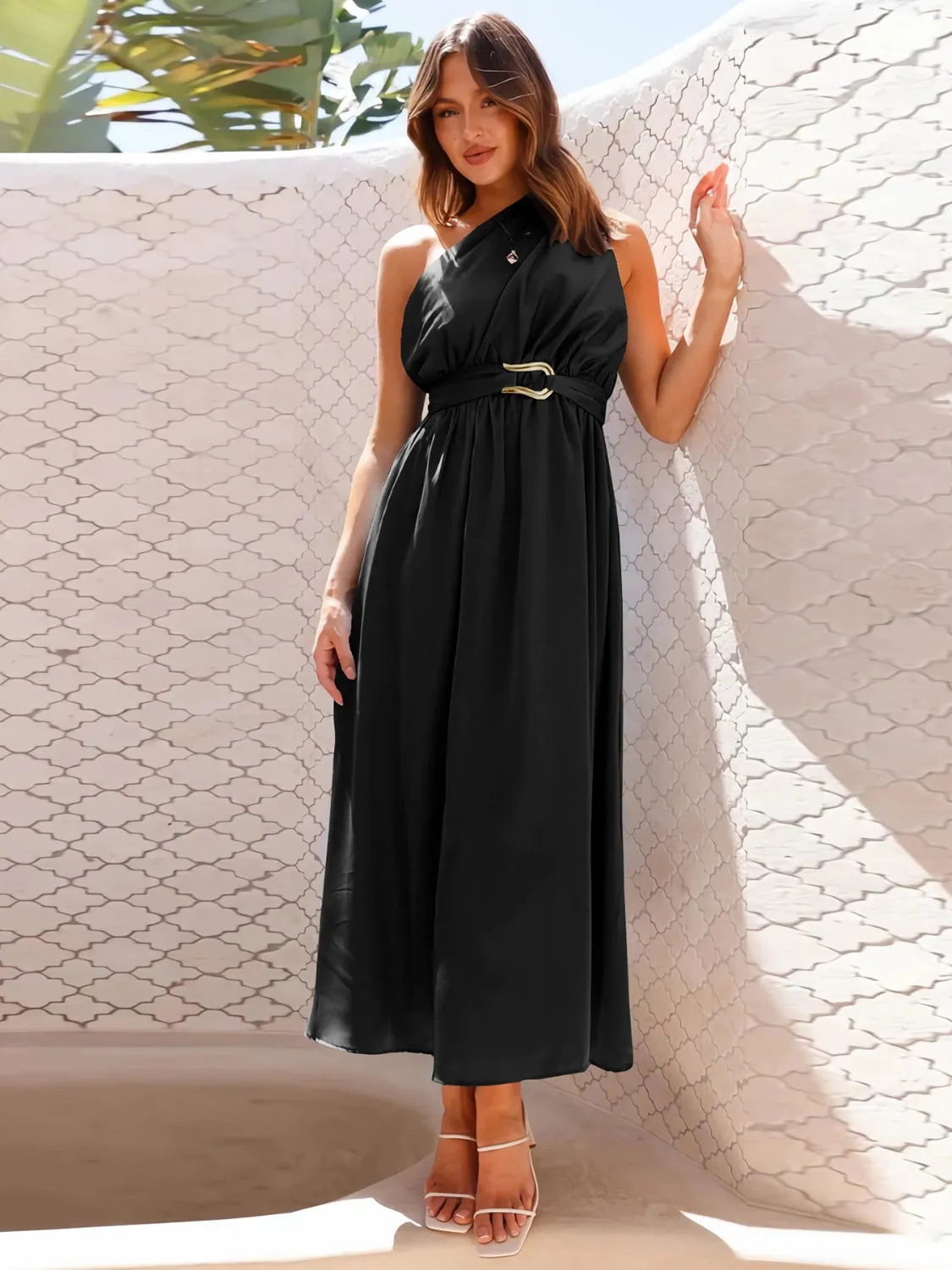 Shay Single Shoulder Midi Dress