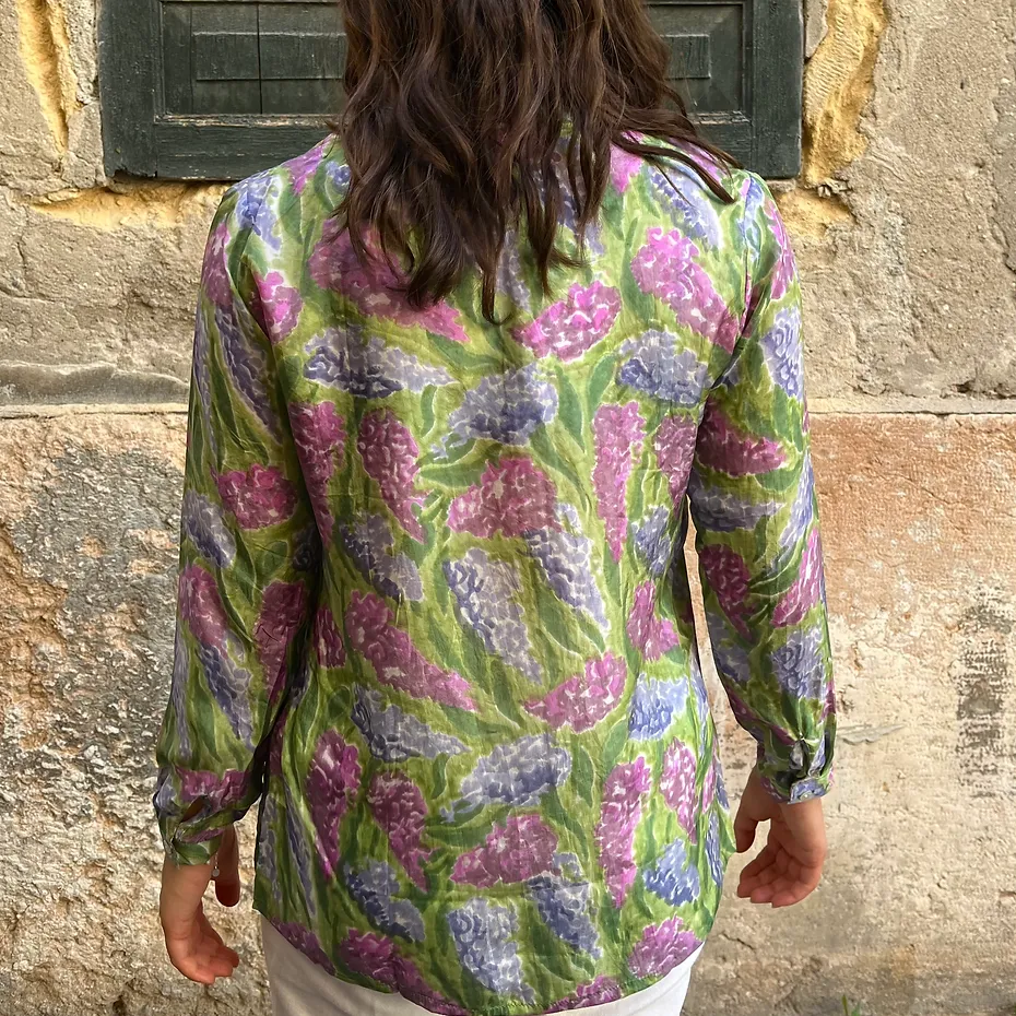 Silk Buttoned Top - Lilac