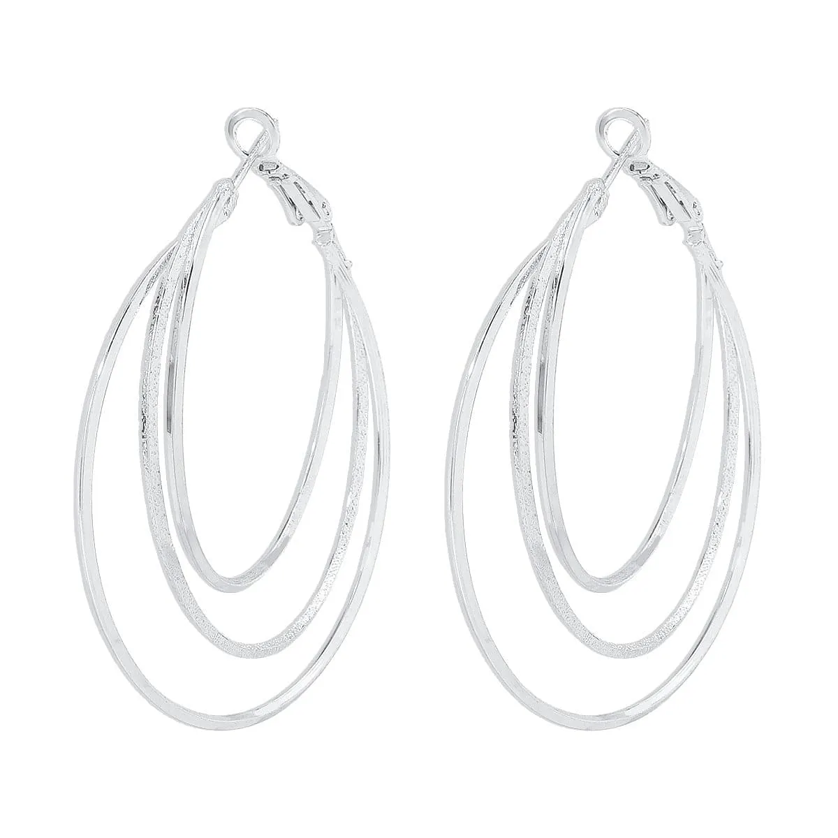 Silver-Plated Layered Hoop Earrings