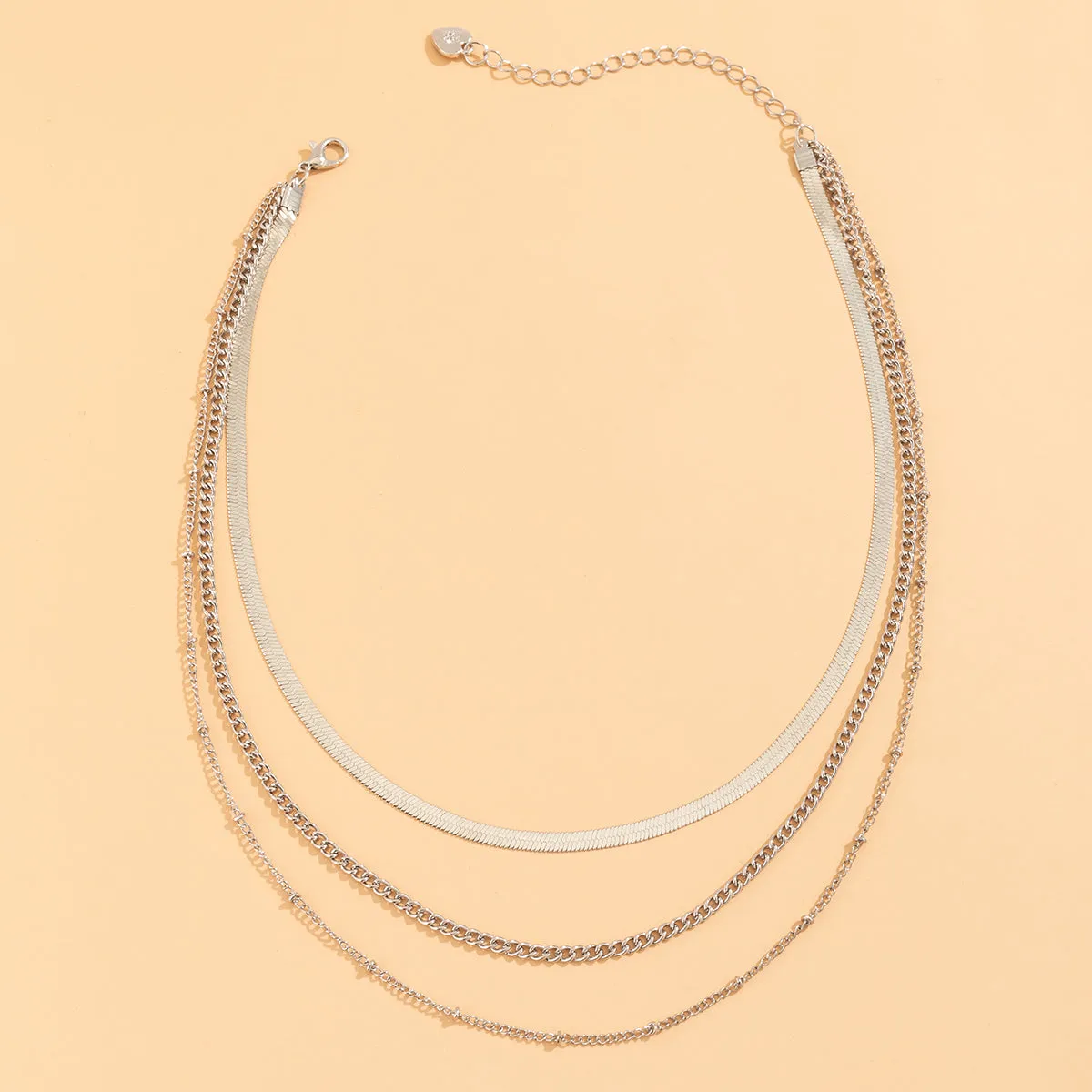 Silver-Plated Snake Chain Layered Necklace
