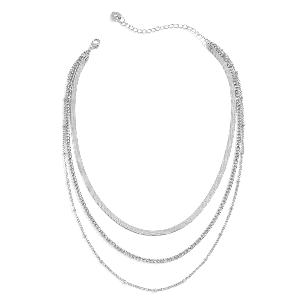 Silver-Plated Snake Chain Layered Necklace