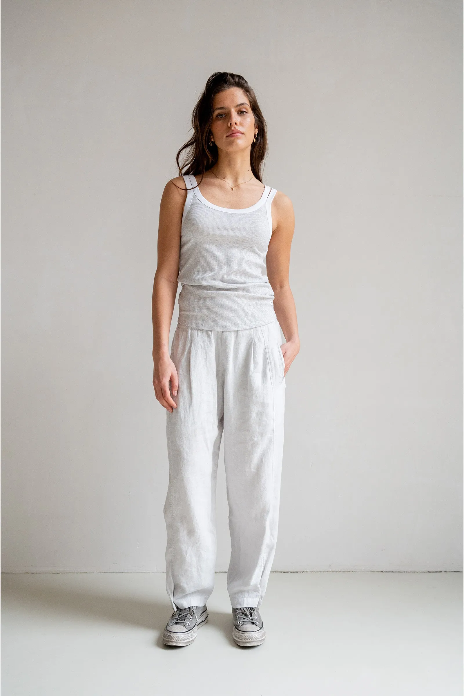 SINGLET (S25F1640LTD) GREY MELANGE - WHITE