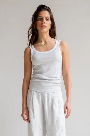 SINGLET (S25F1640LTD) GREY MELANGE - WHITE