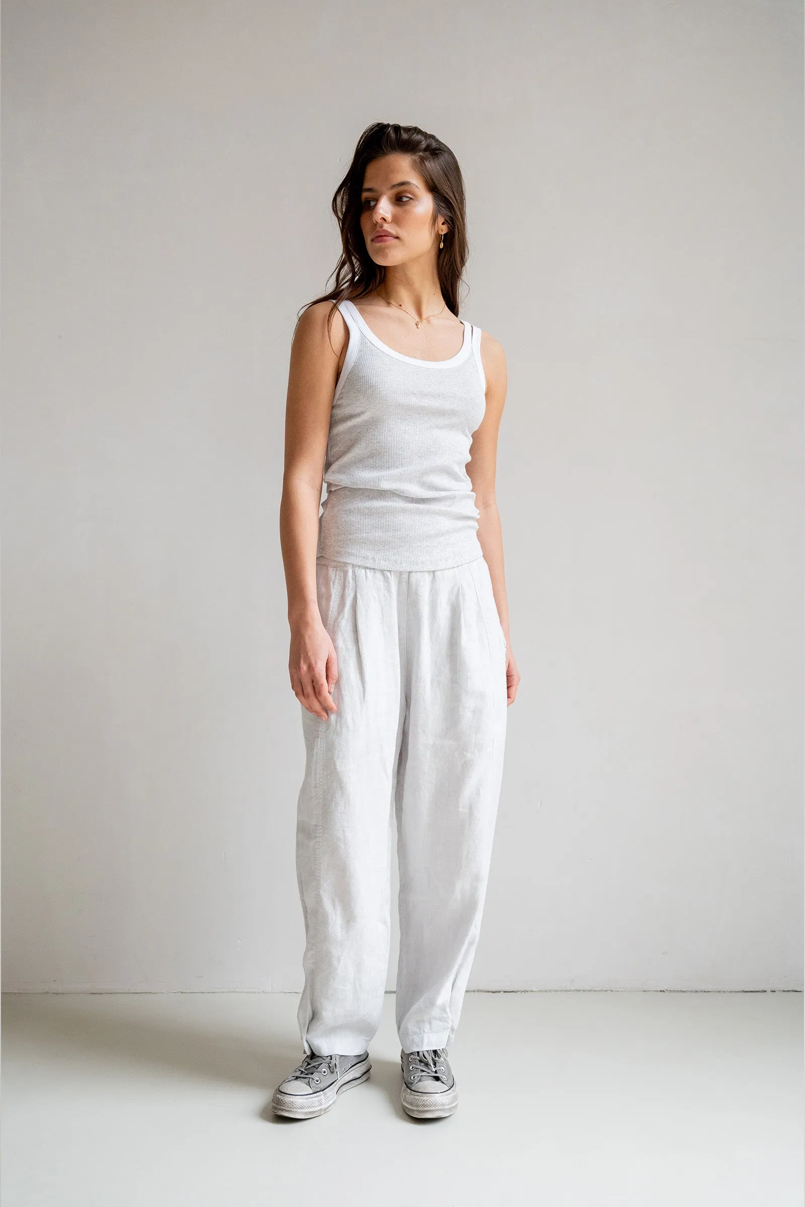 SINGLET (S25F1640LTD) GREY MELANGE - WHITE