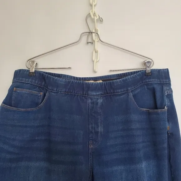 SOFT SURROUNDINGS JEANS WOMENS SZ 2X STRAIGHT LEG PULL ON BLUE  ELASTIC WAIST