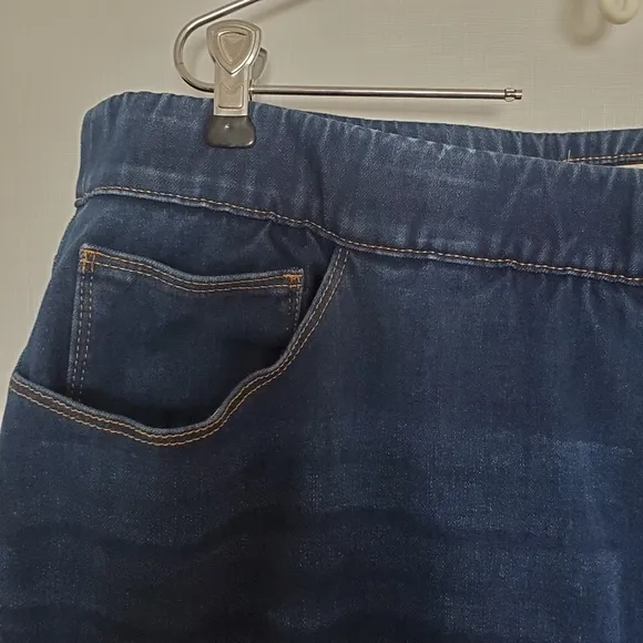 SOFT SURROUNDINGS JEANS WOMENS SZ 2X STRAIGHT LEG PULL ON BLUE  ELASTIC WAIST