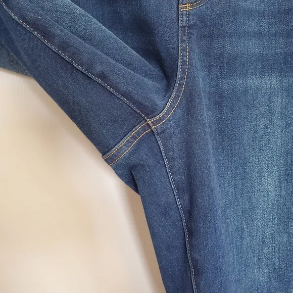 SOFT SURROUNDINGS JEANS WOMENS SZ 2X STRAIGHT LEG PULL ON BLUE  ELASTIC WAIST