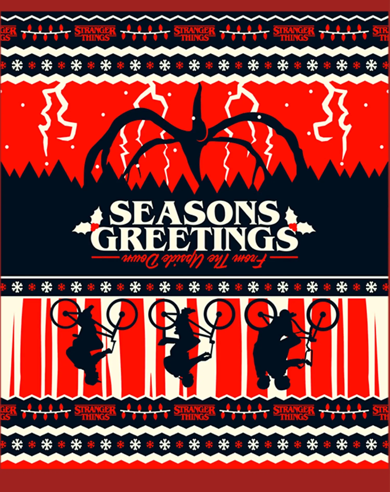 Stranger Things Xmas Mind Flayer Upside Down Women's T-Shirt
