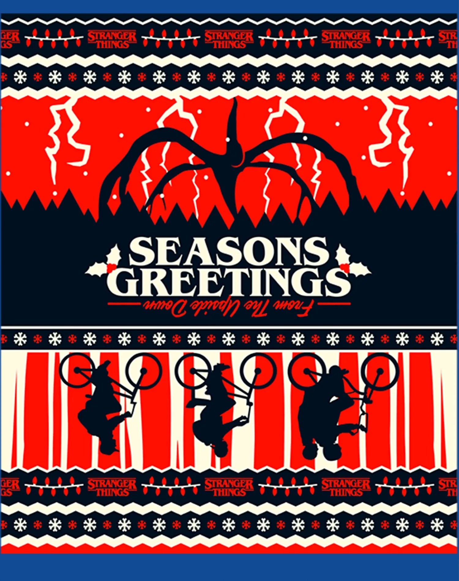 Stranger Things Xmas Mind Flayer Upside Down Women's T-Shirt