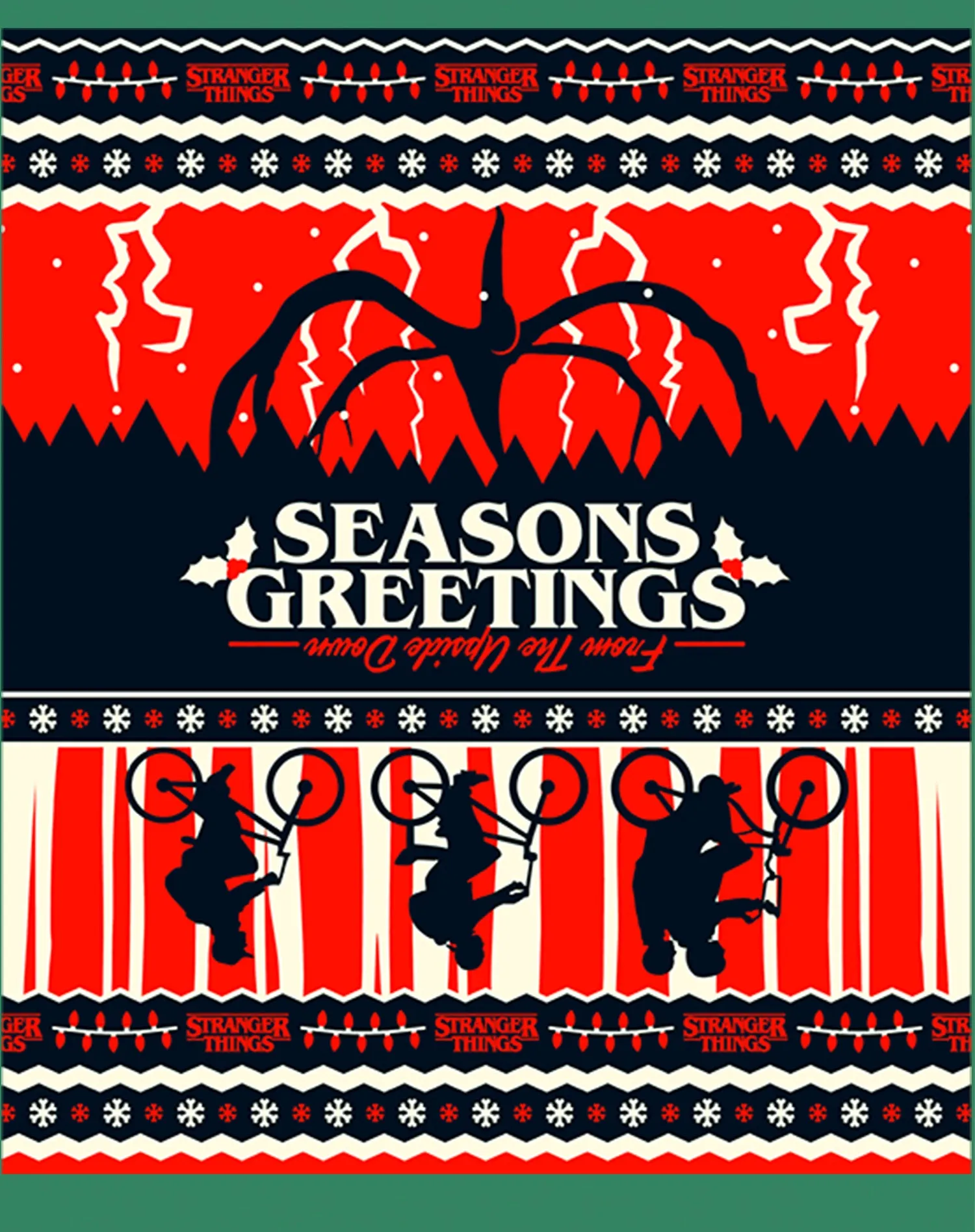Stranger Things Xmas Mind Flayer Upside Down Women's T-Shirt