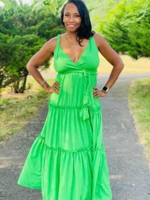 Sunny Green Maxi Dress
