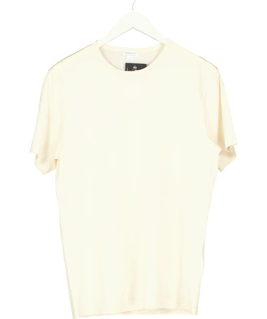 Sunspel Cream Classic T-shirt UK M
