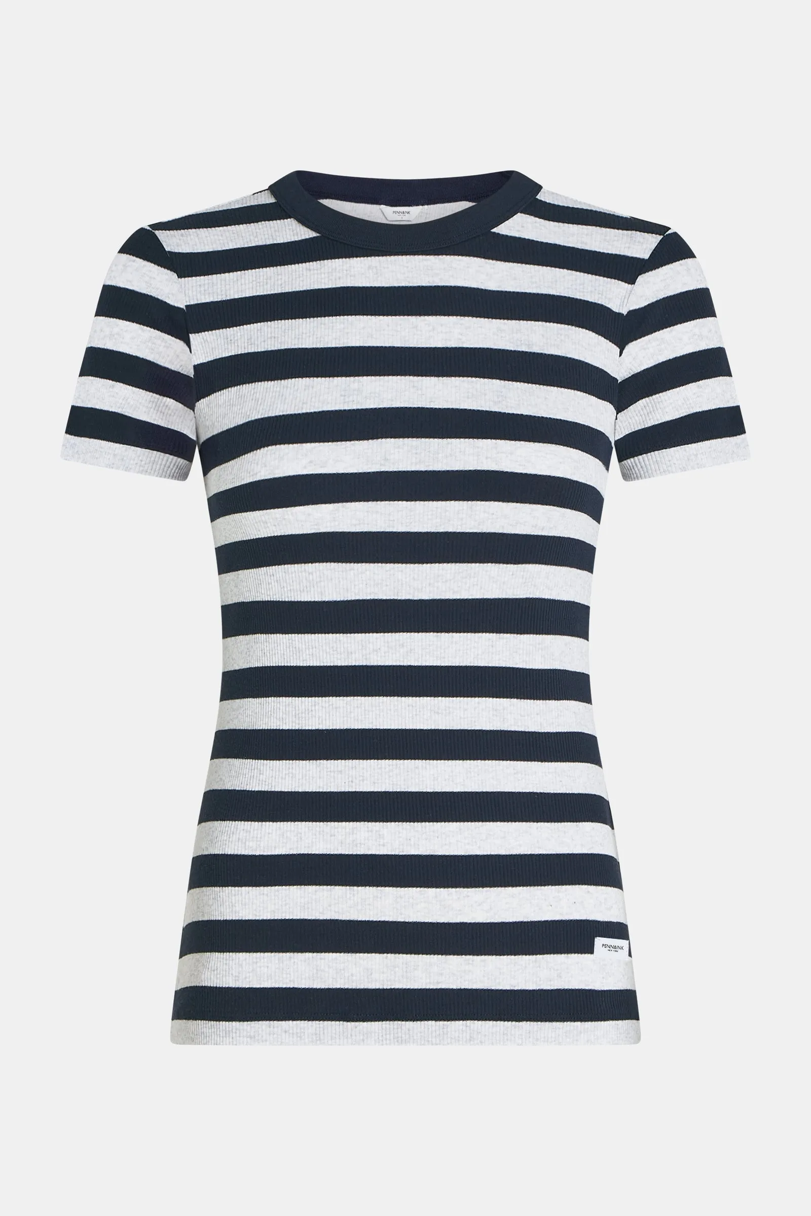 T-SHIRT STRIPE (S25F1645LTD) NAVY - GREY MELANGE