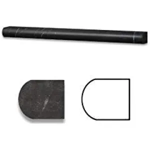 Taurus Black 3/4" X 12" Polished Marble Bullnose Liner - 4" Sample