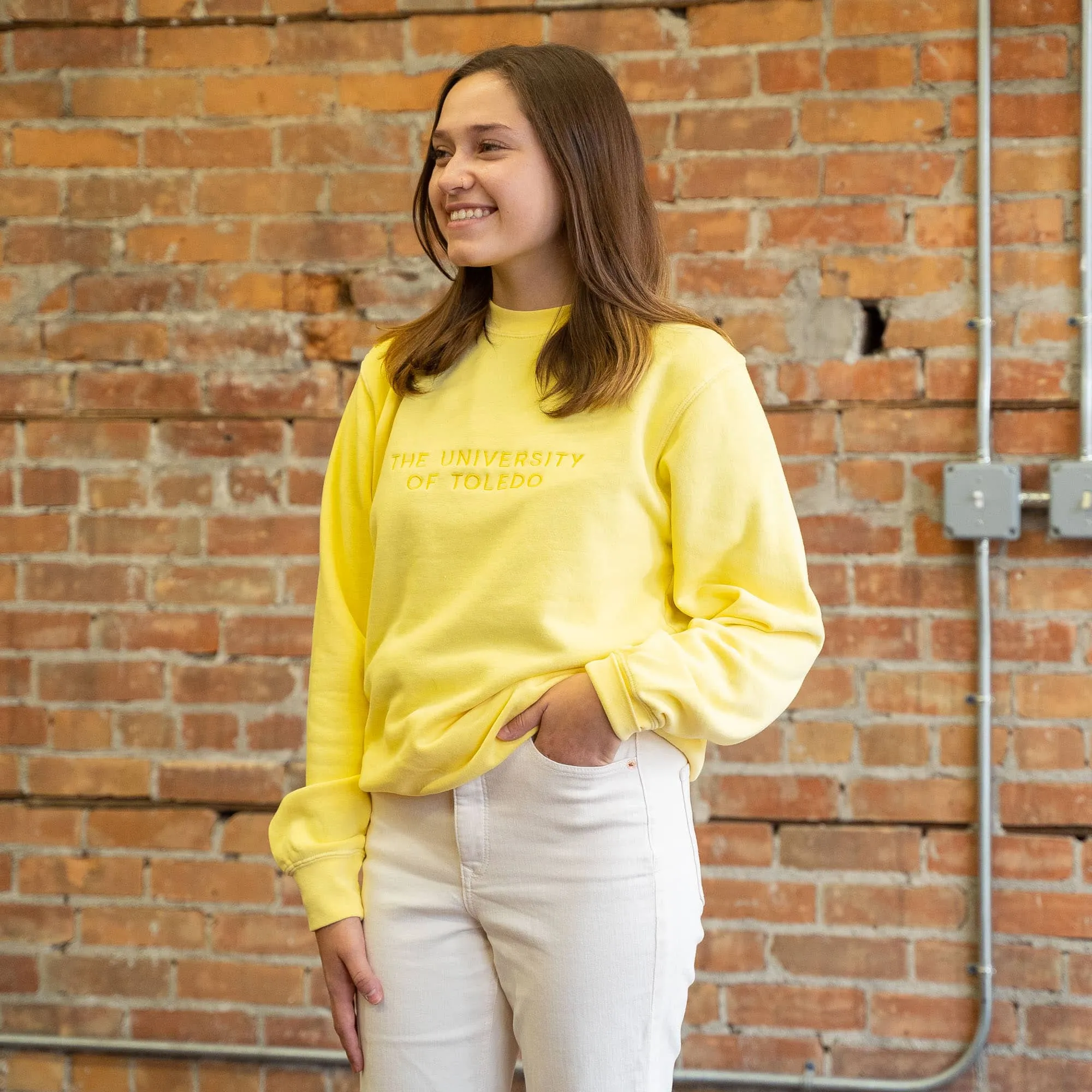 The University of Toledo Yellow Embroidered Sweatshirt (Discontinued)