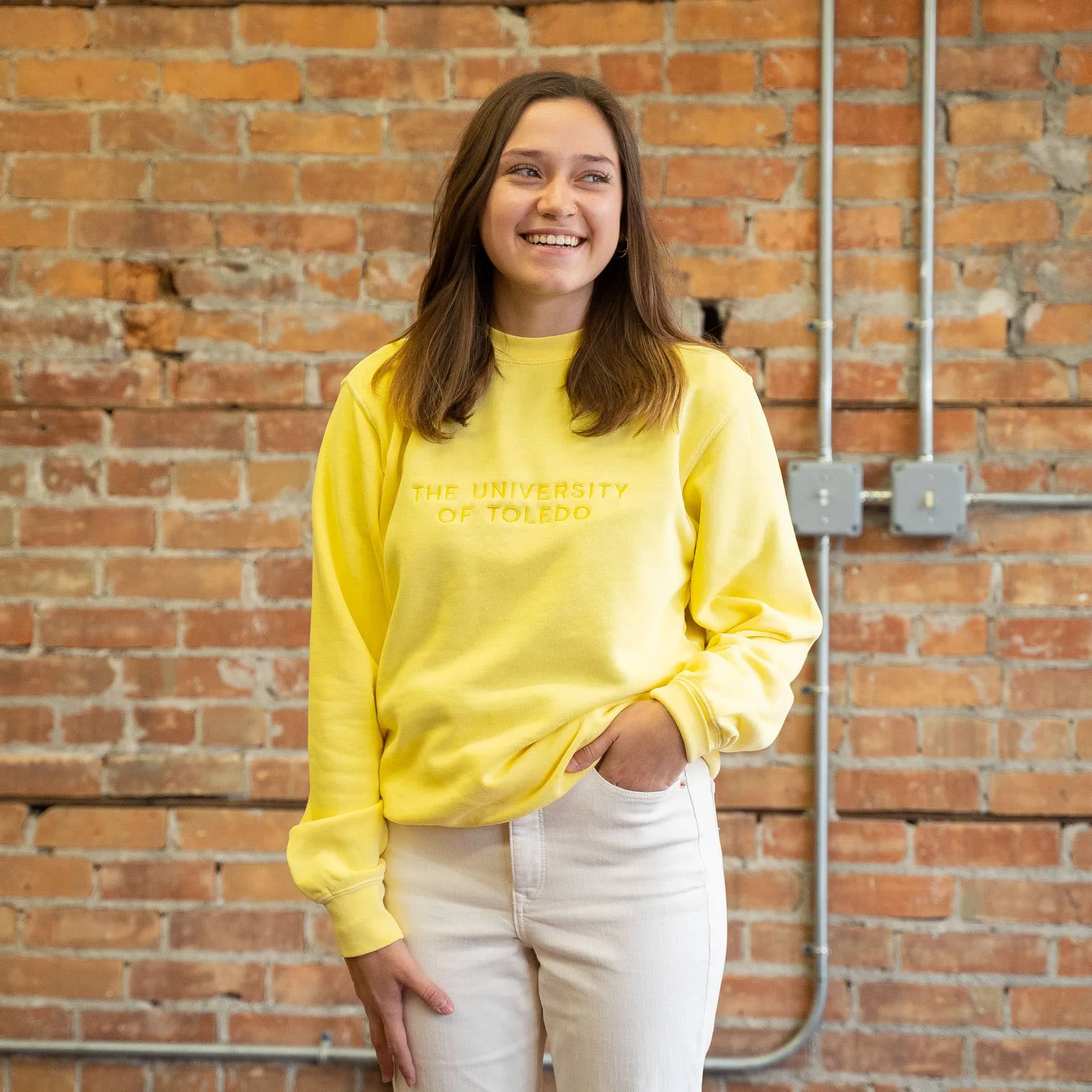 The University of Toledo Yellow Embroidered Sweatshirt (Discontinued)
