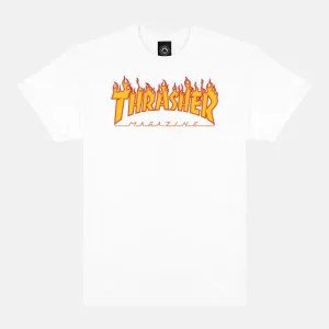 THRASHER Flame Logo Tee White