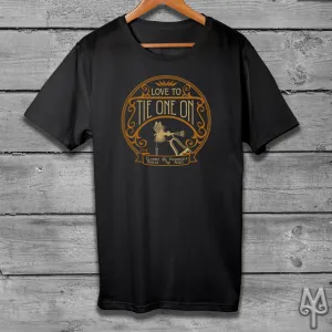 Tie One On, black t-shirt