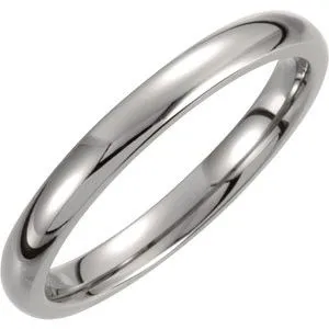 Titanium 3 mm Domed Polished Band Size 8.5