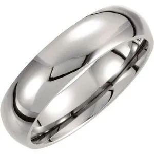 Titanium 6 mm Domed Polished Band Size 12.5