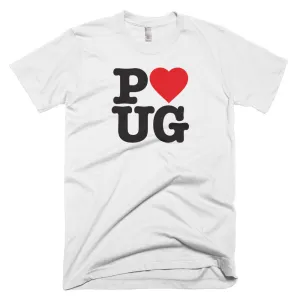 Unisex Love Pug Tee, for Pug Lovers