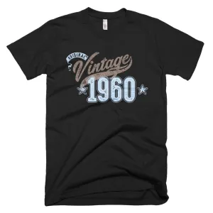 Unisex Year of Birth, 1960, "Vintage" Typographic T-Shirt