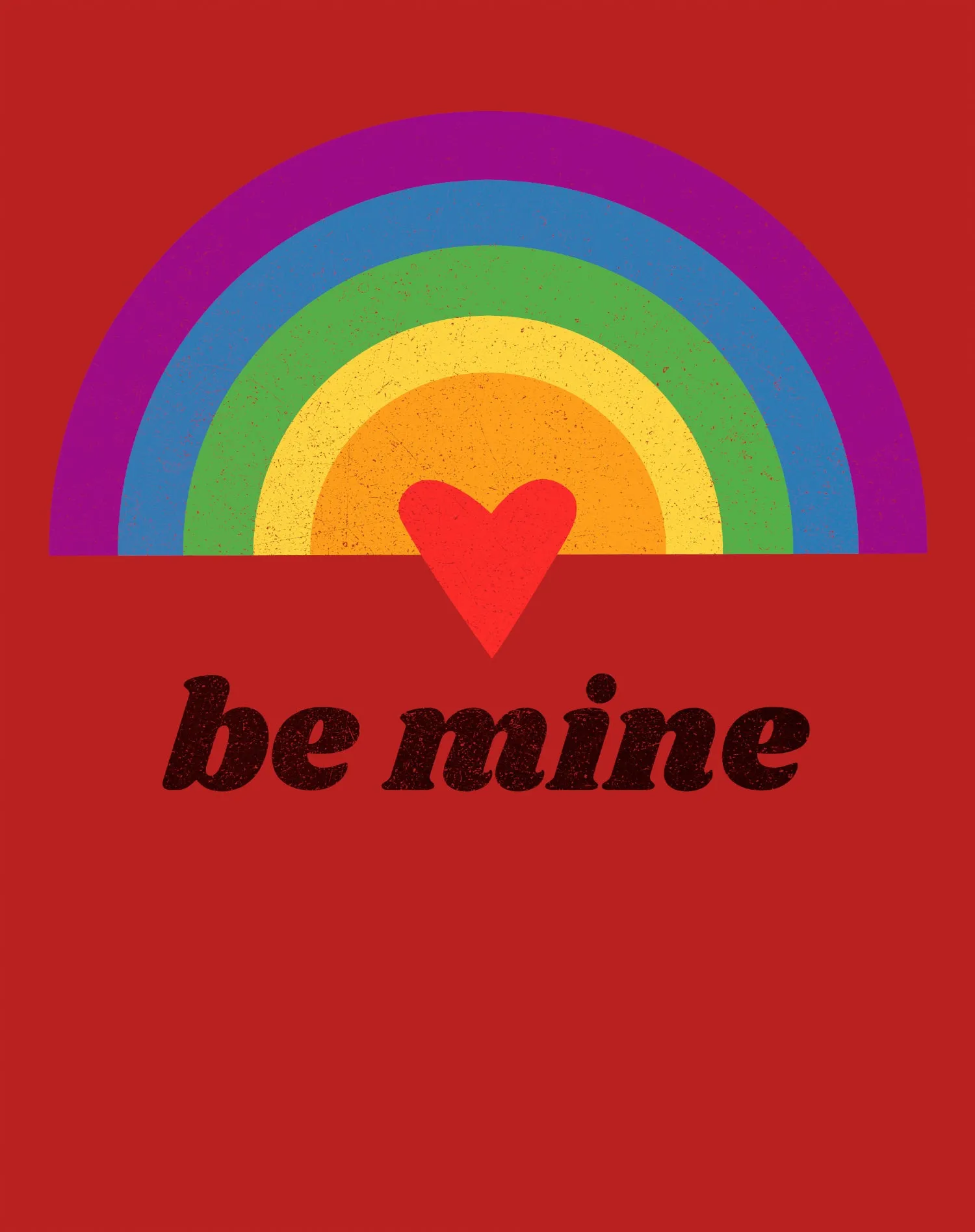 Vintage Valentine Rainbow Be Mine Women's T-shirt