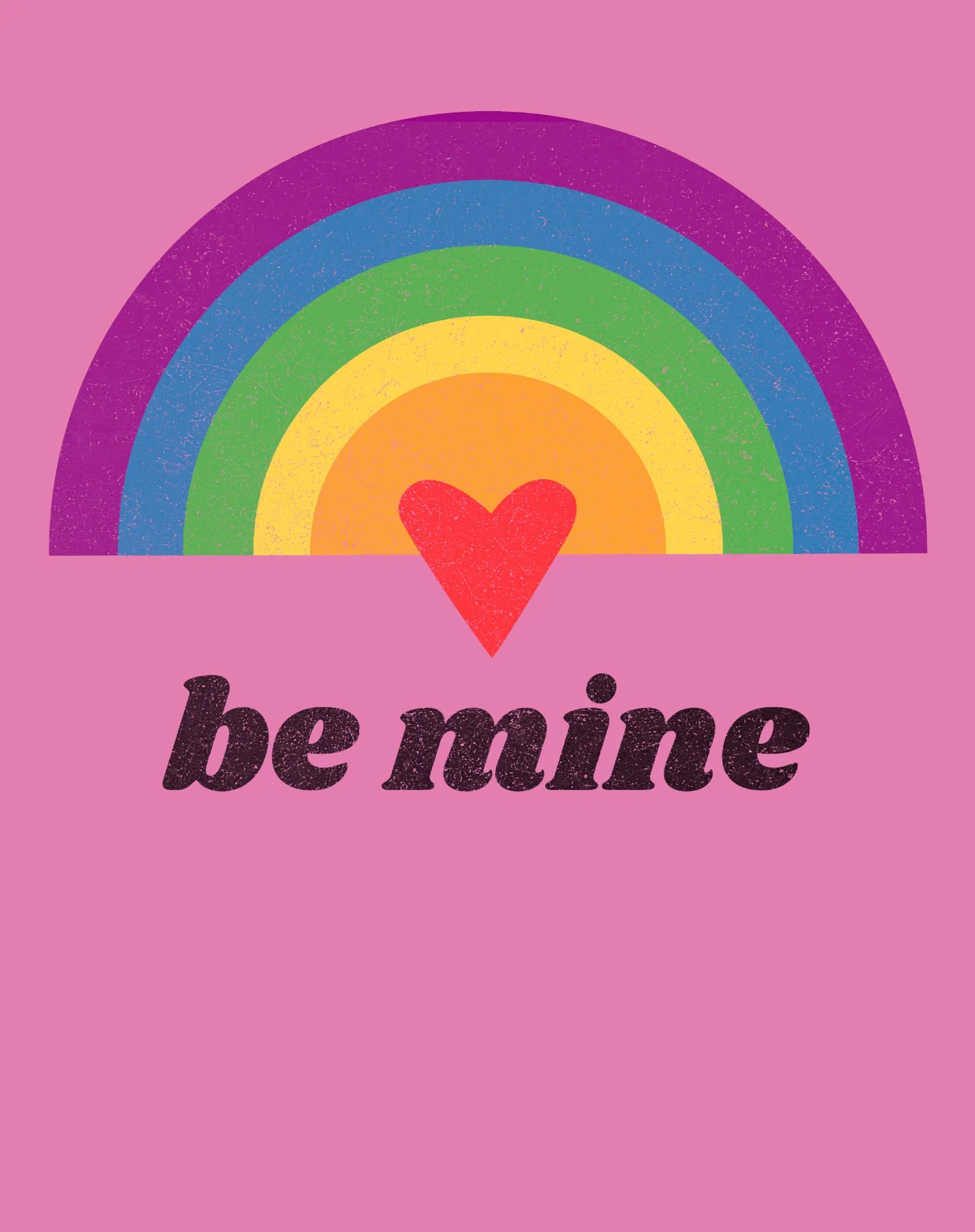 Vintage Valentine Rainbow Be Mine Women's T-shirt