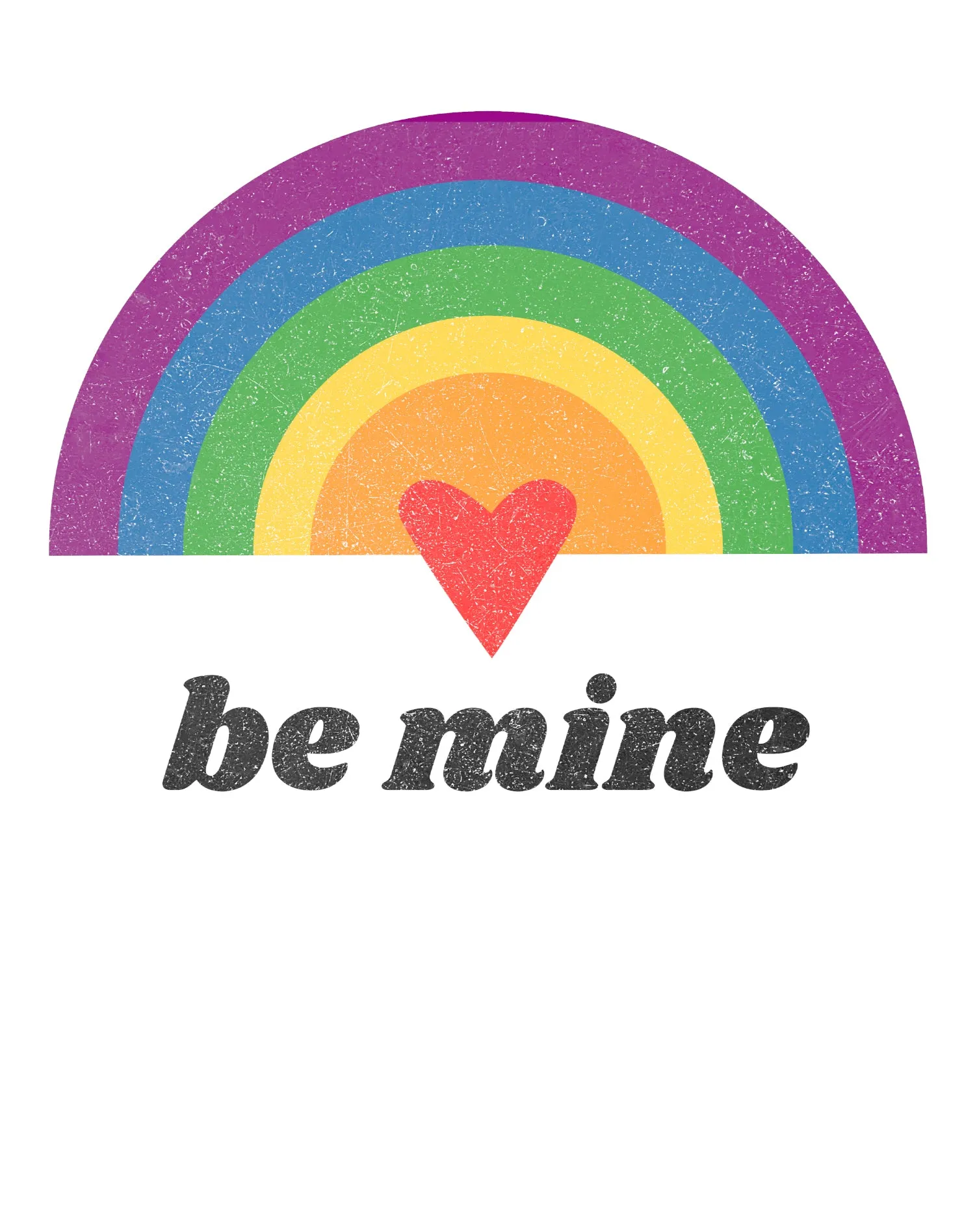 Vintage Valentine Rainbow Be Mine Women's T-shirt